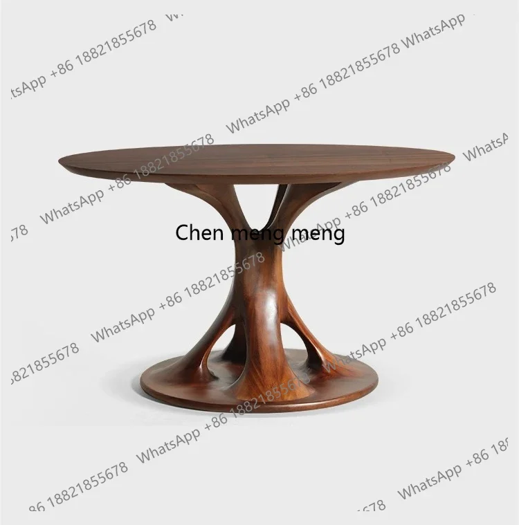 Walnut dining table in the ancient style home dining table design creative round eating table