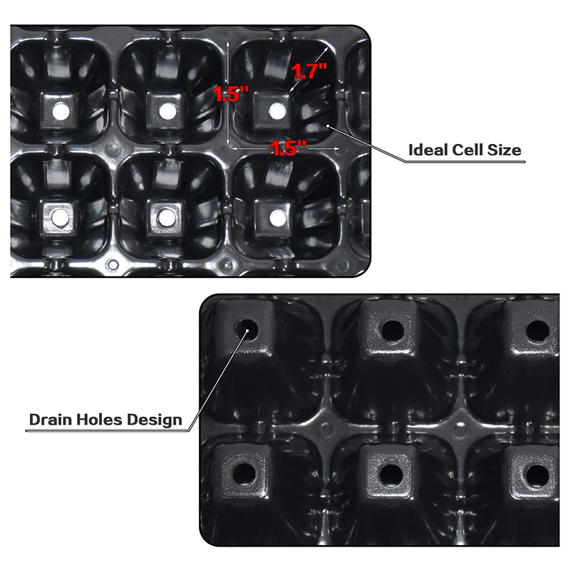 10 Pack Seed Starter Tray, 72 Cell Seedling Trays With Drain Holes, Reusable Seed Starter Kit, Mini Propagator Plant