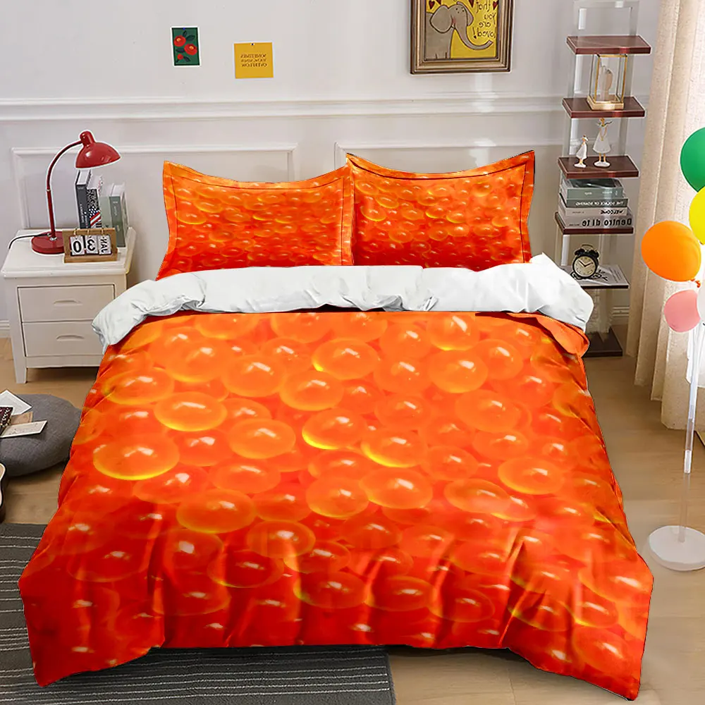 Orange Gel Balls Set. Multiple sizes kid's and adults' bedroom Exquisite 3PC bedding set, gift