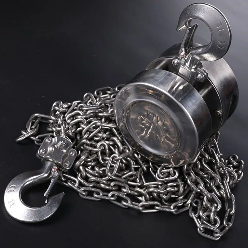 Stainless steel hand chain hoist anti-corrosion anti-magnetic anti-rust 304 hand chain hoist 1T3M stainless steel manual