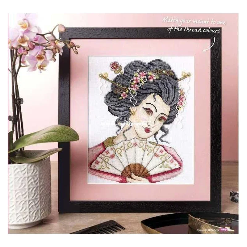 Amishop Gold Collection Counted Cross Stitch Kit Geisha Chinese Japanese Woman Beauty Lady Girl Princess Of Asia 9801