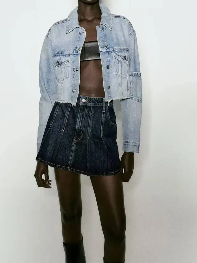 

European American Style Spring New Women's Clothing, Fashionable, Simple And Versatile Denim Short Jacket