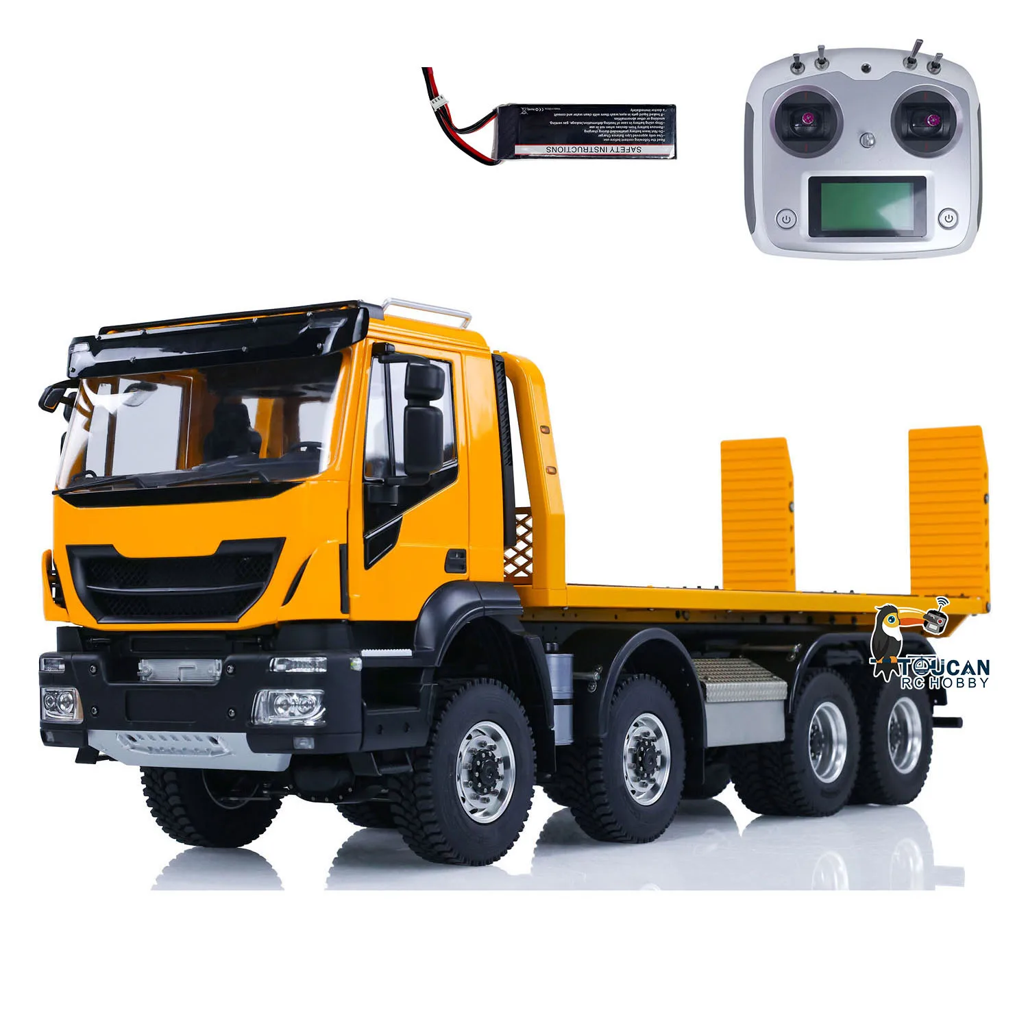

Toys 1/14 8X8 RC Hydraulic Wrecker Truck 2Speed Remote Control Road Rescue Cars Vehicle CNC Axle Differential Locks Light System