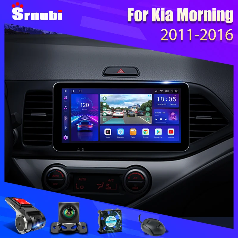 

Srnubi 10.3" 2Din Android 11 Car Radio For Kia Morning 2011-2016 Multimedia Video Player GPS Navigation QLED Screen 4G Carplay