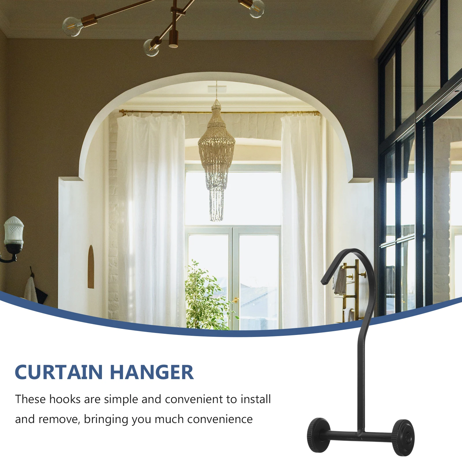 

3pcs Curtain Hooks Zinc Alloy Shower Hangers Metal Bathroom Accessories Drapes Rod Easy Installation High Capacity Smooth