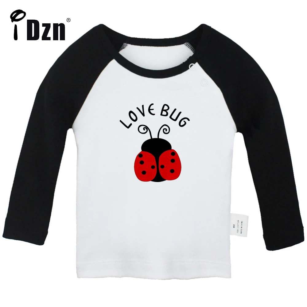 

iDzn NEW Little Bug Love Bug Funny Cartoon Art Printed Cute Baby Boy T shirt Baby Girl Long Sleeves T-shirts Infant Tops Clothes