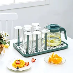 Creative glass cup storage rack, tea tray for storing tea cups, inverted drain rack