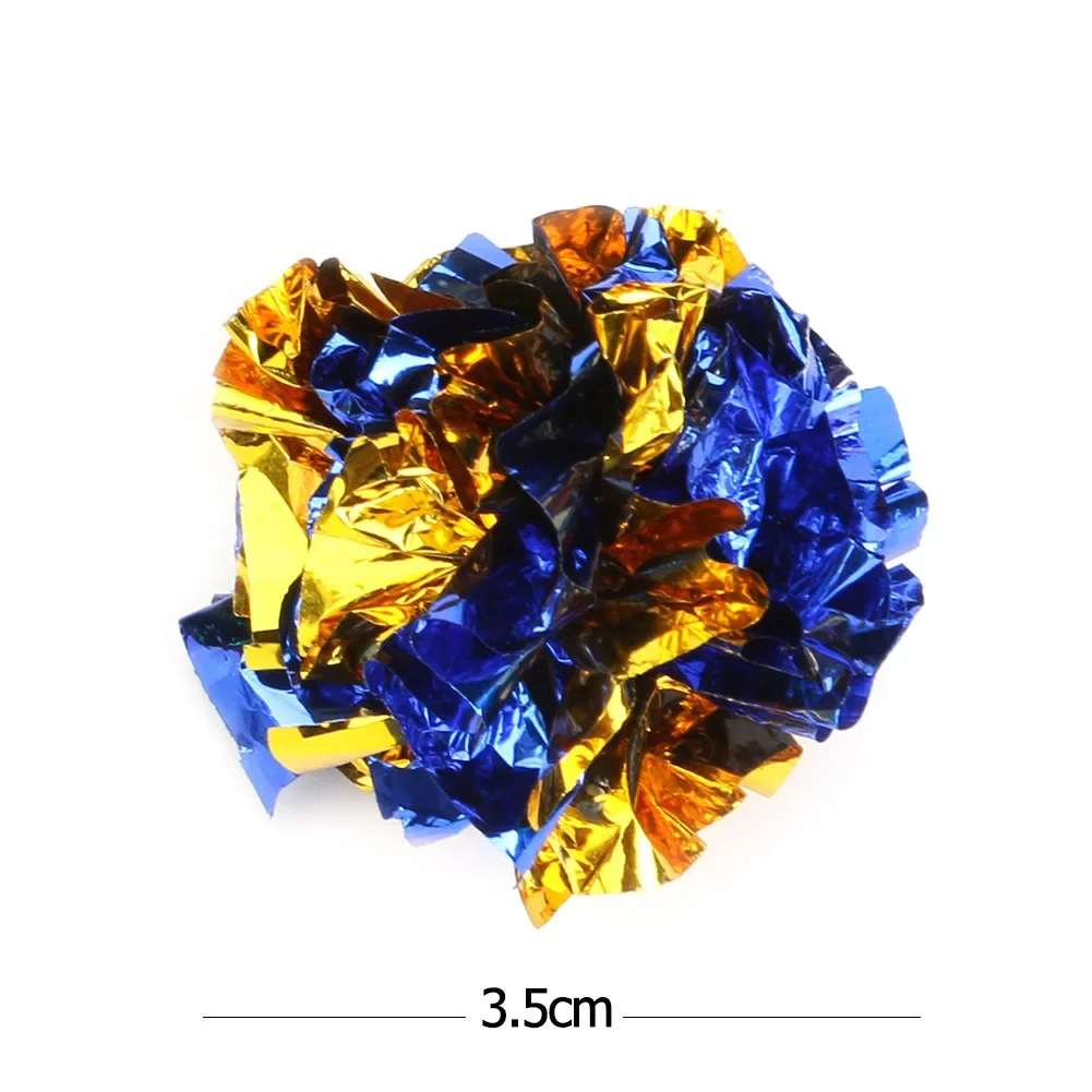 24/12Pack Bunte Crinkle Bälle Sound Zinn Papier Spielzeug für Katze Haltbarkeit Lautalisierung Puppen Spielen Interaktive Biss Quietschen spielzeug – Detail 5
