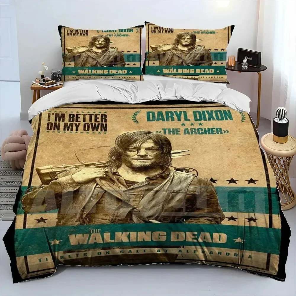 Horror TV The Walking Dead Lincoln Comforter Bedding Set,Duvet Cover Bed Set Quilt Cover Pillowcase,King Queen Size Bedding new