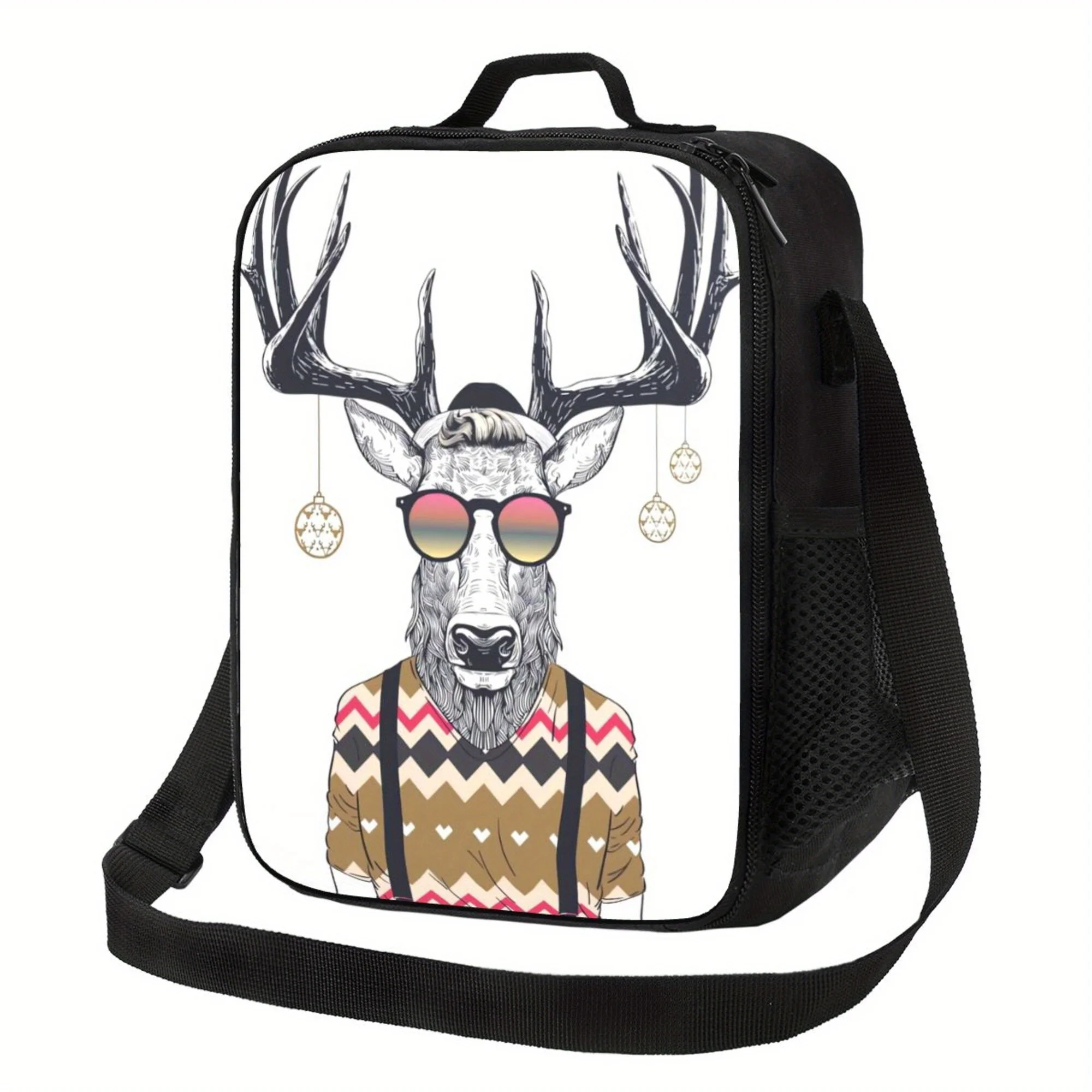 

Universal Stag Antler Print Portable Cooler Bag - Insulated Lunchbox for Home, Office & Travel - Durable Polyester Fabric,