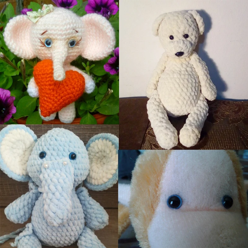 100 stücke 5 Farben Kunststoff Puppe Sicherheit Augen Für Spielzeug Amigurumi Tier Teddybär Katze Augen Gefüllt Für Puppen Handwerk Zubehör box – Detail 2