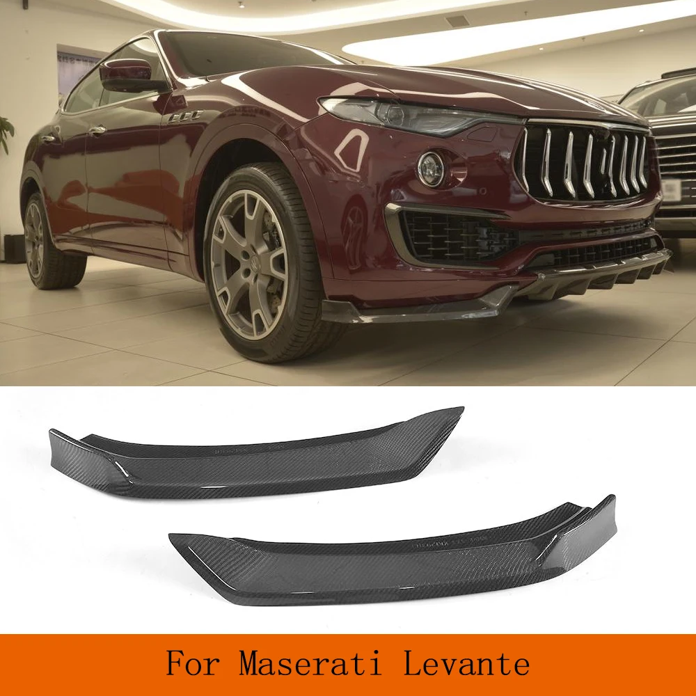 

Real Carbon Fiber Car Front Bumper Splitters Aprons Winglets for Maserati Levante 4 Door 2016 2017 2018 Front Bumper Splitters