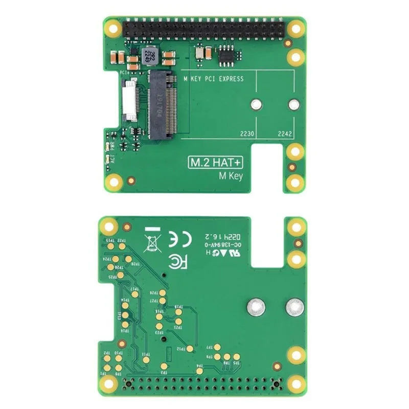 

Высокое качество-Pcie to M.2 HAT+для Raspberry Pi 5 Gen2 Gen3 M.2 NVME SSD 2230/2242 M Key PCIE GPIO Плата расширения для комплекта RPI5