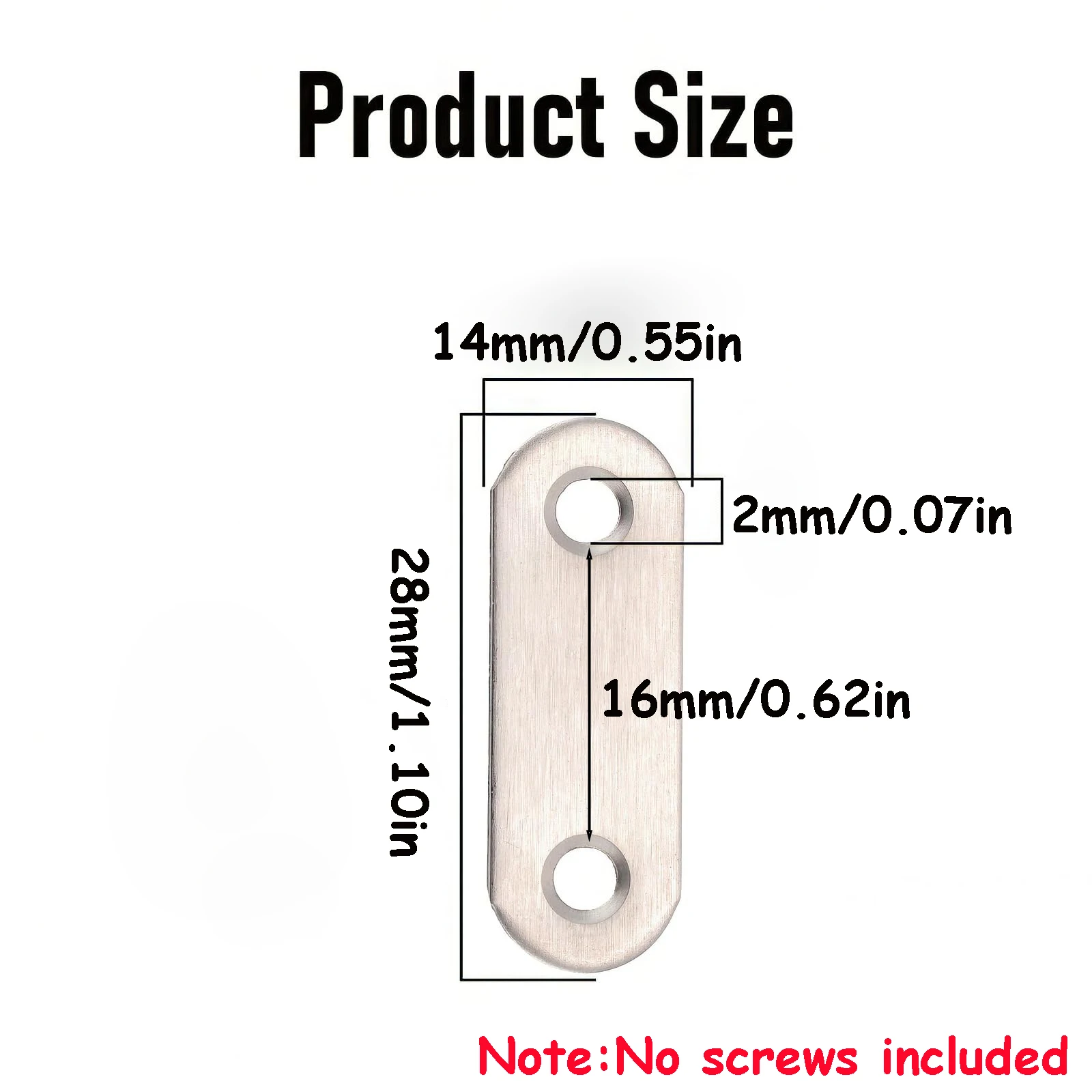 20/50pcs of Metal Flat Straight Connector Plates, Ideal for I-Shaped Brackets, LED Sign Mounting Feet, L-Shaped Corner Braces
