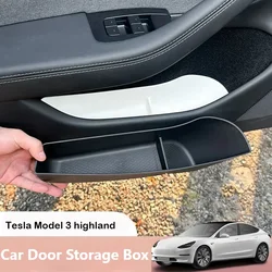 For Tesla Model 3 Highland Car Door Storage Cases Box Holder Armrest Handle Tray Bin Garbage Organizer Interior Cars Accessories