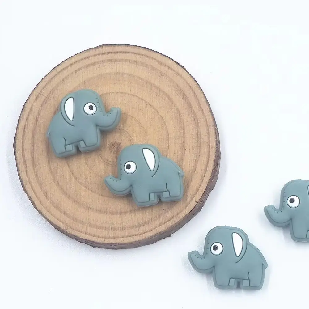Chenkai 10PCS Elephant Focal Beads Silicone Charms For Pen Making Character Beads For Beadable Pen Baby Pacifier Dummy Chains