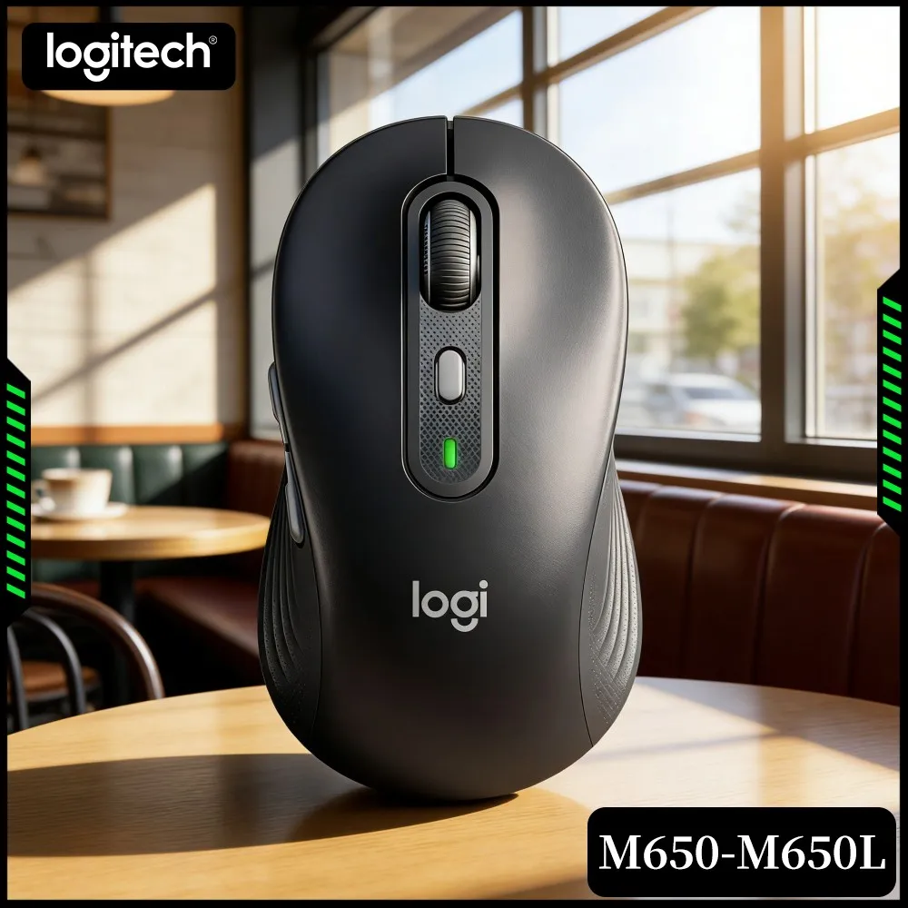 Logitech M650/M650L Ergonomic Wireless Mouse Light Weight Build Smooth Glide Tracking Long Use Comfort For Office Staff