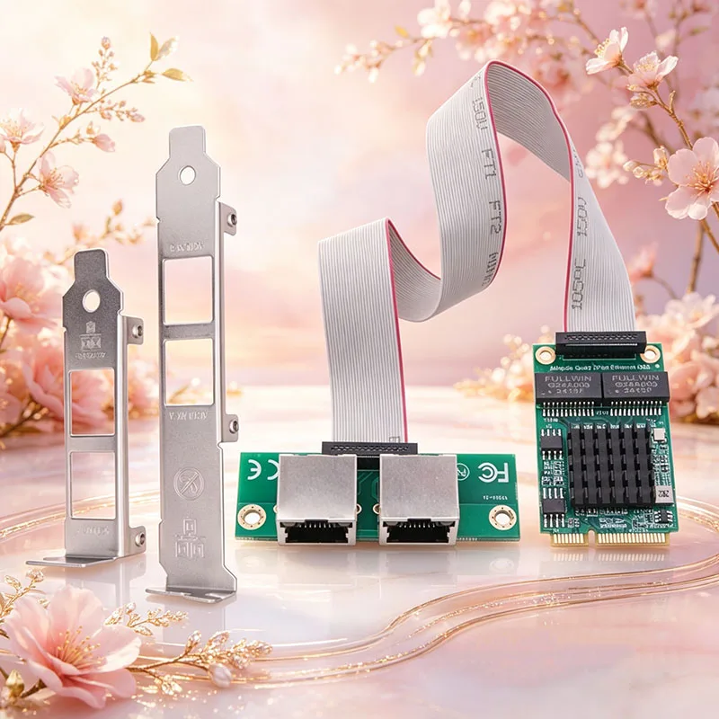 

Сетевой адаптер Mini PCIE с двумя портами RJ45 Gigabit Ethernet, 10/100/1000 Мбит/с, чип I350-AM2, 2 порта, проводная серверная сетевая карта