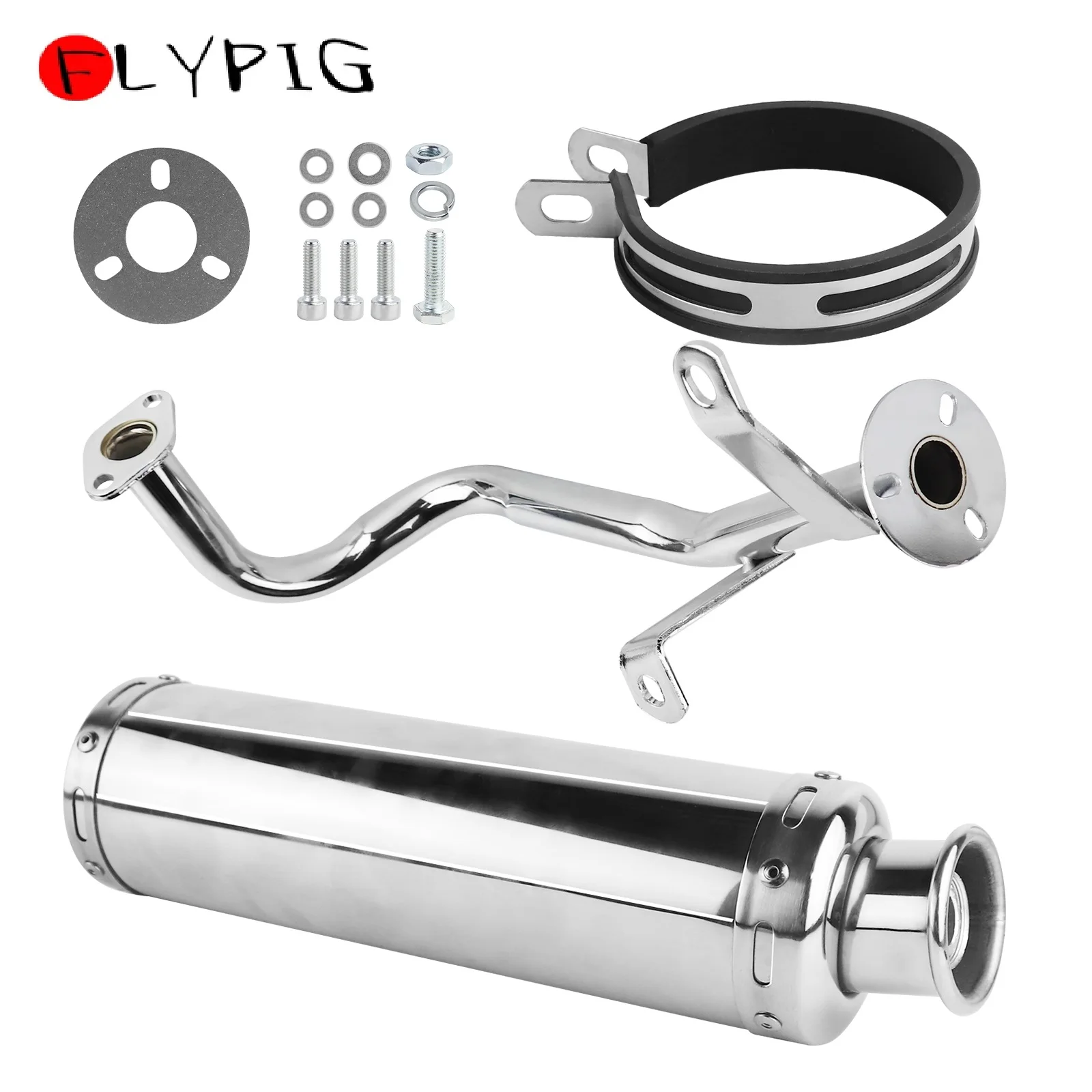 Motorcycle Exhaust Muffler Scooter Performance Exhaust Stainless Pipe For GY6 50CC 80CC 100CC Scooter QMB139