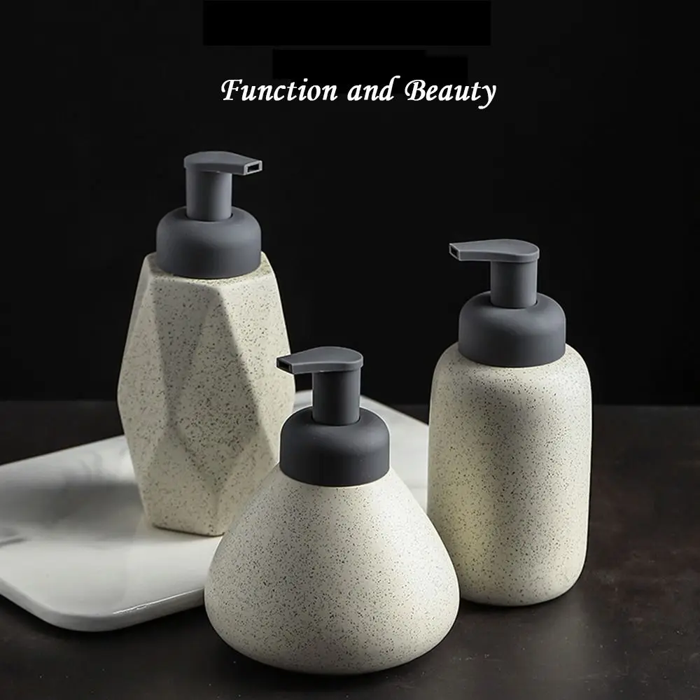 

Ceramic Lotion Foamer Dispenser Speckled Matte Multi-shape Foam Pump Bottle Durable Multi-color Foaming Liquid Soap Dispenser