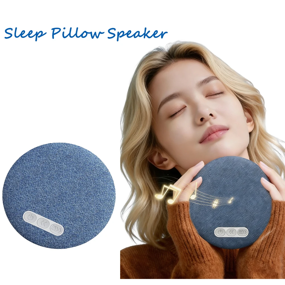 White Noise Sleep Pillow Speaker with High Quality Ultra-Thin Bluetooth, Dual-Mode Bone Conduction & Speaker for 3D Audio Comfo