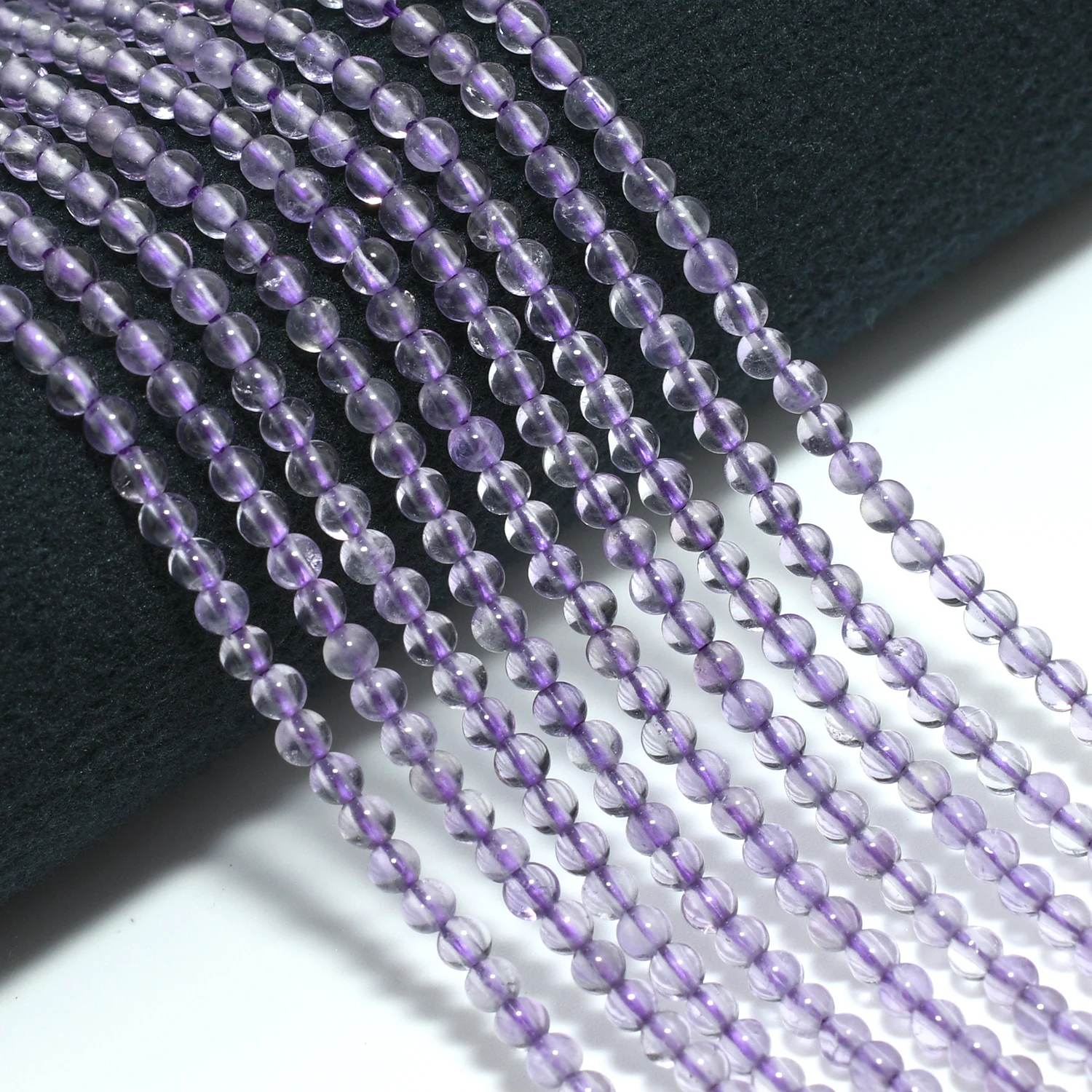 Natürliche, leicht saubere Amethyst-Perlen, kleine runde Perlen, 2,5 mm