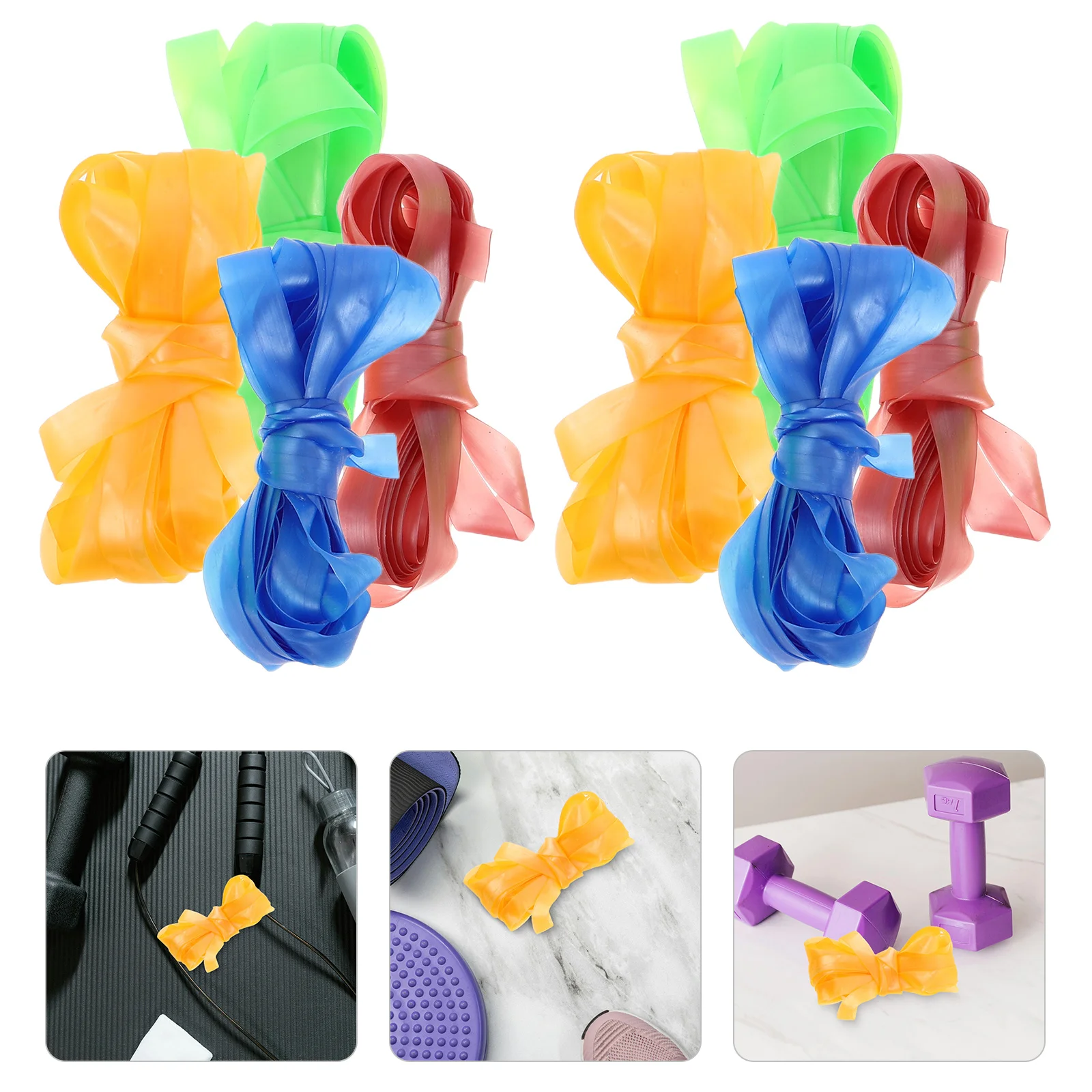

8Pcs Colorful Stretch Rope Elastic Rubber Twist for Kids Outdoor Indoor Fitness Game Play Exercise Elastic Jump Rope for Kids