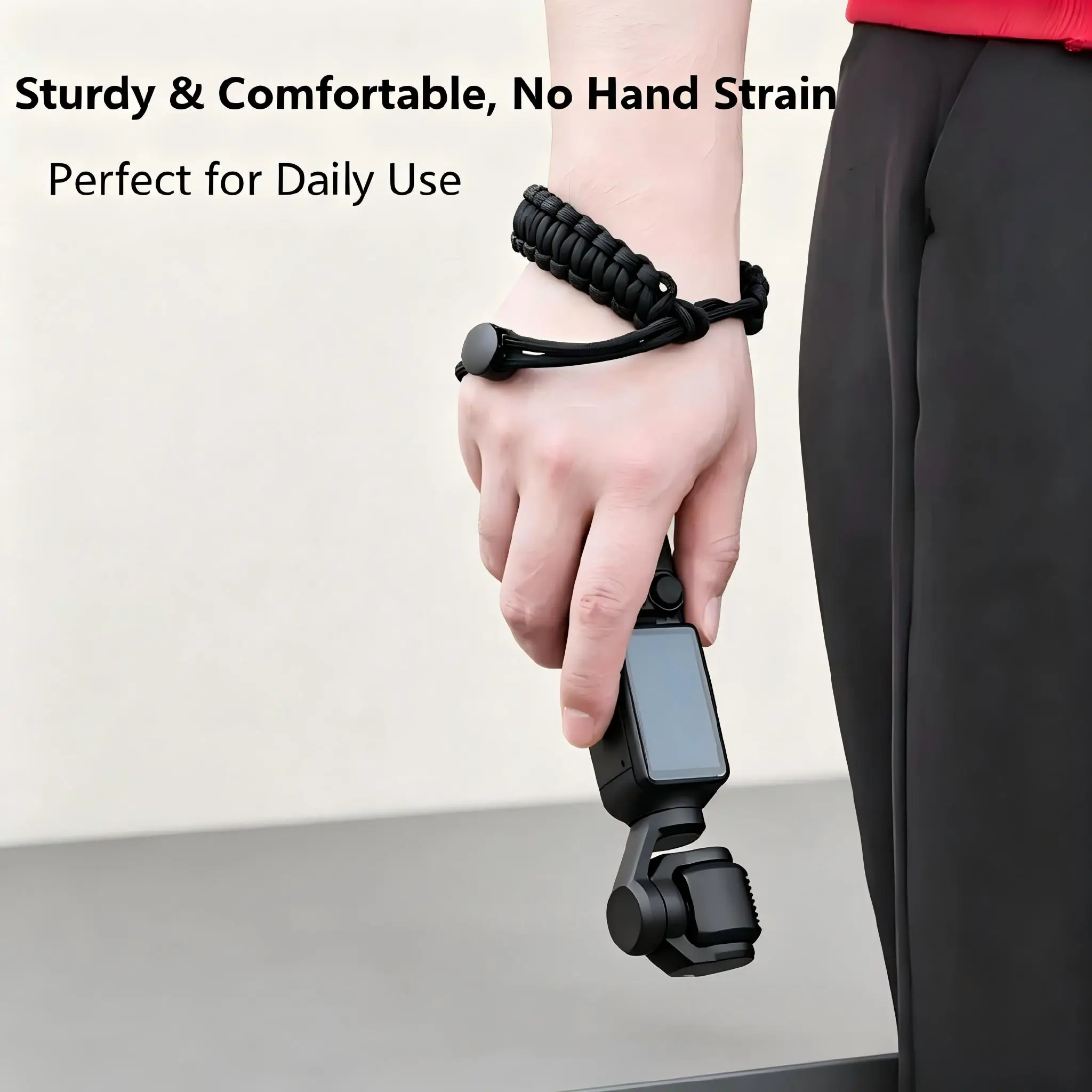 Paracord Action Camera Wrist Strap, Adjustable Anti-Lost 1/4 Screw, For DJI Pocket 4 3 GoPro Hero 12 11 9 Insta360 Ace Pro X4 X3