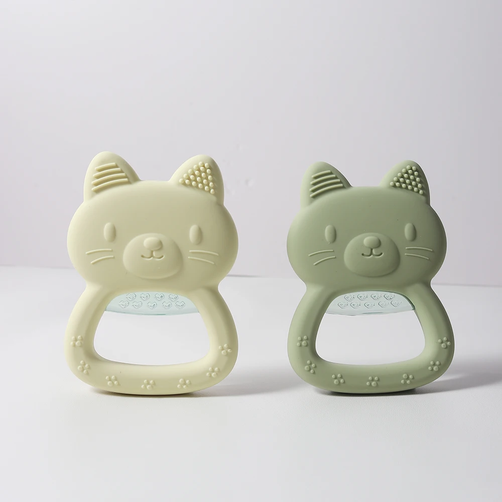 Water Filled Baby Teether – Cat Shape Silicone Teething Toy for Infants, Can Be Cooled in Fridge or Warm