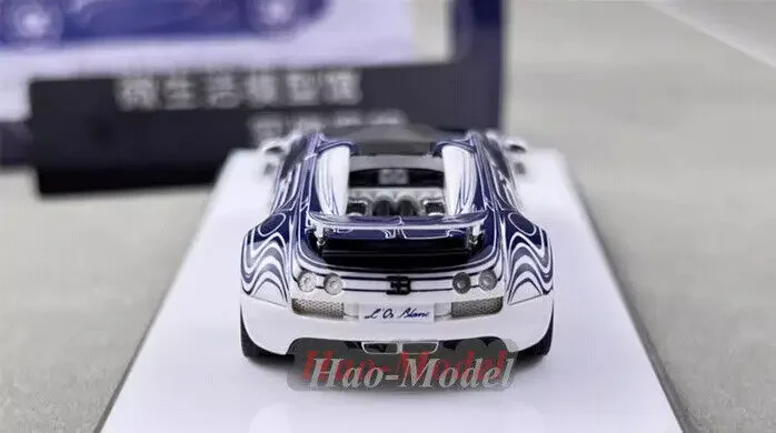 LJM 1/64 Für Bugatti Veyron Limit Auto Modell Legierung Diecast Simulation Spielzeug Jungen Geburtstag Geschenke Hobby Display Ornamente Blau/rot