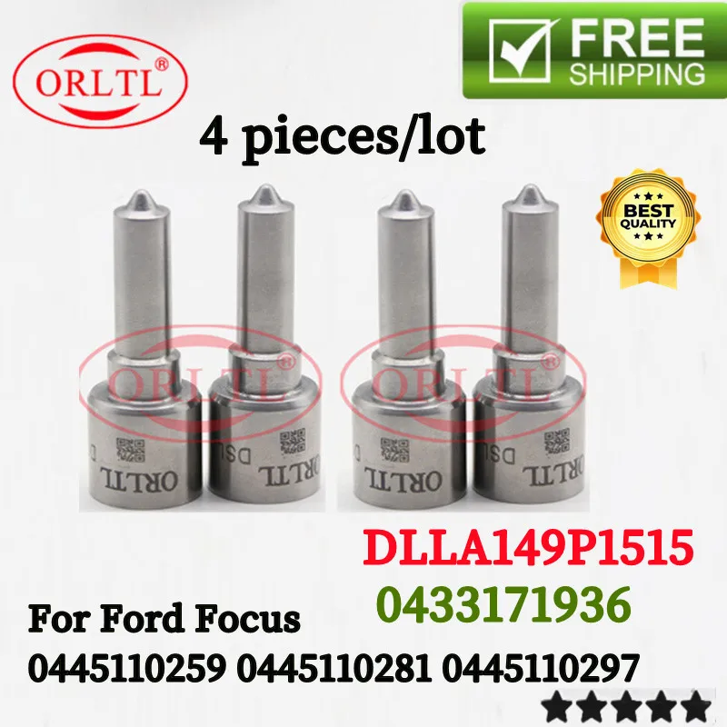 

4 шт. DLLA149P1515 OEM 0433171936 Дизельная форсунка 0445110259 0445110281 0445110297 для Ford Focus 96542405 1980К7