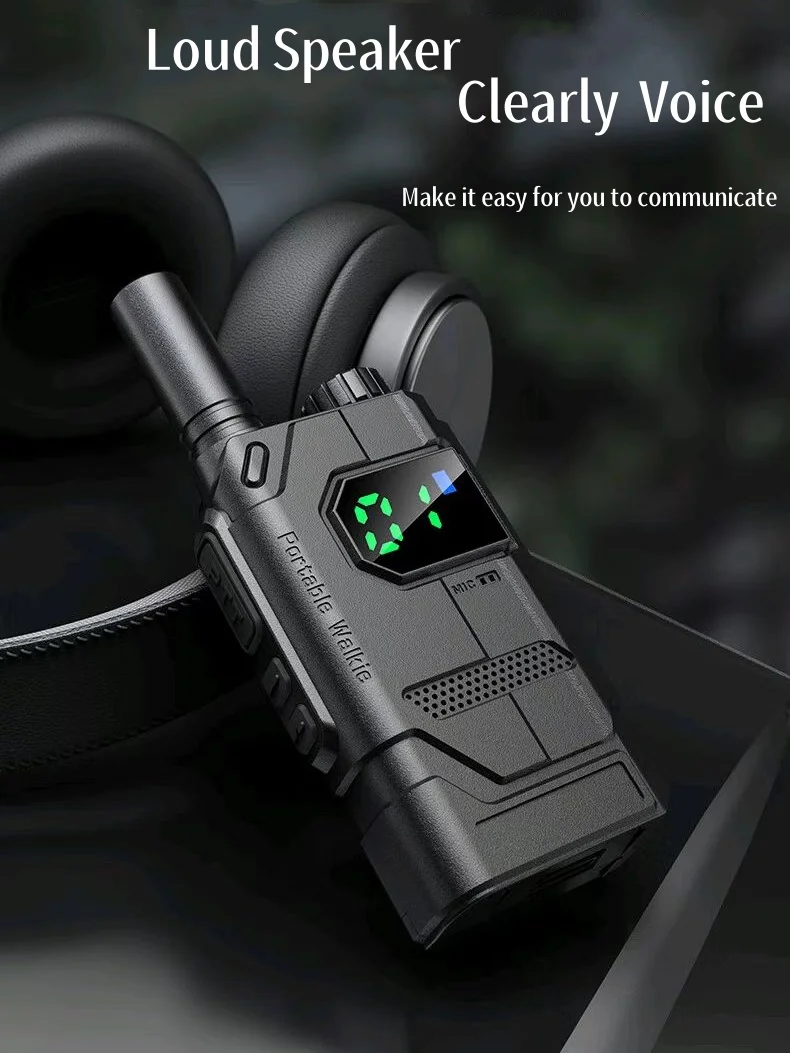 Radio genggam FRS462-467MHz PMR 446mhz layar Led lisensi gratis Walkie Talkie Mini E36 udah FCC CE Rohs mencapai Radio dua arah