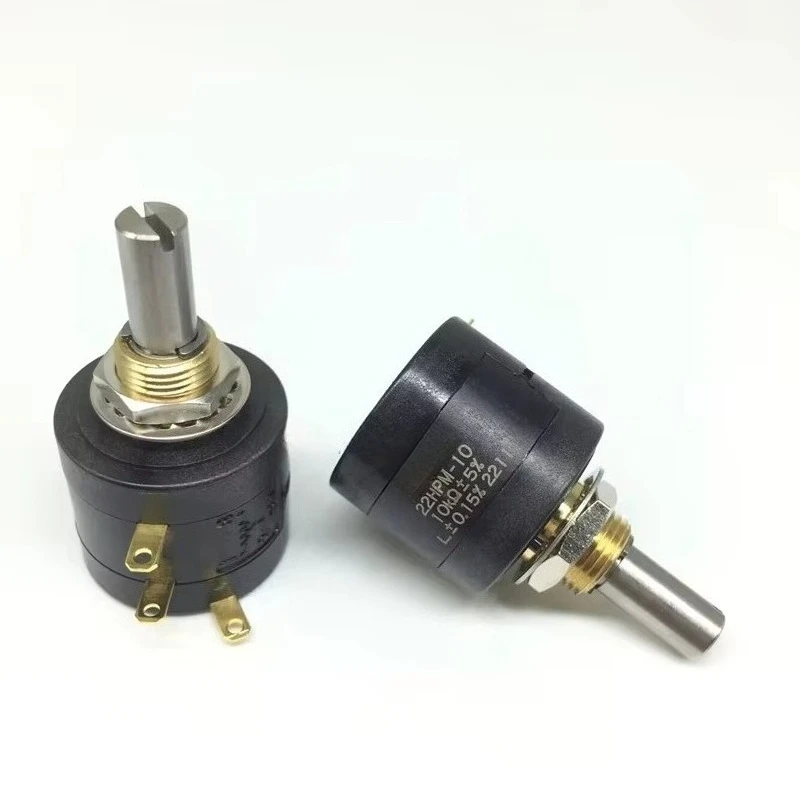 1PCS，Multi-coil wire wound potentiometer，22HPM-10 1KΩ 2KΩ 5KΩ 10KΩ，Can rotate 3600 degrees