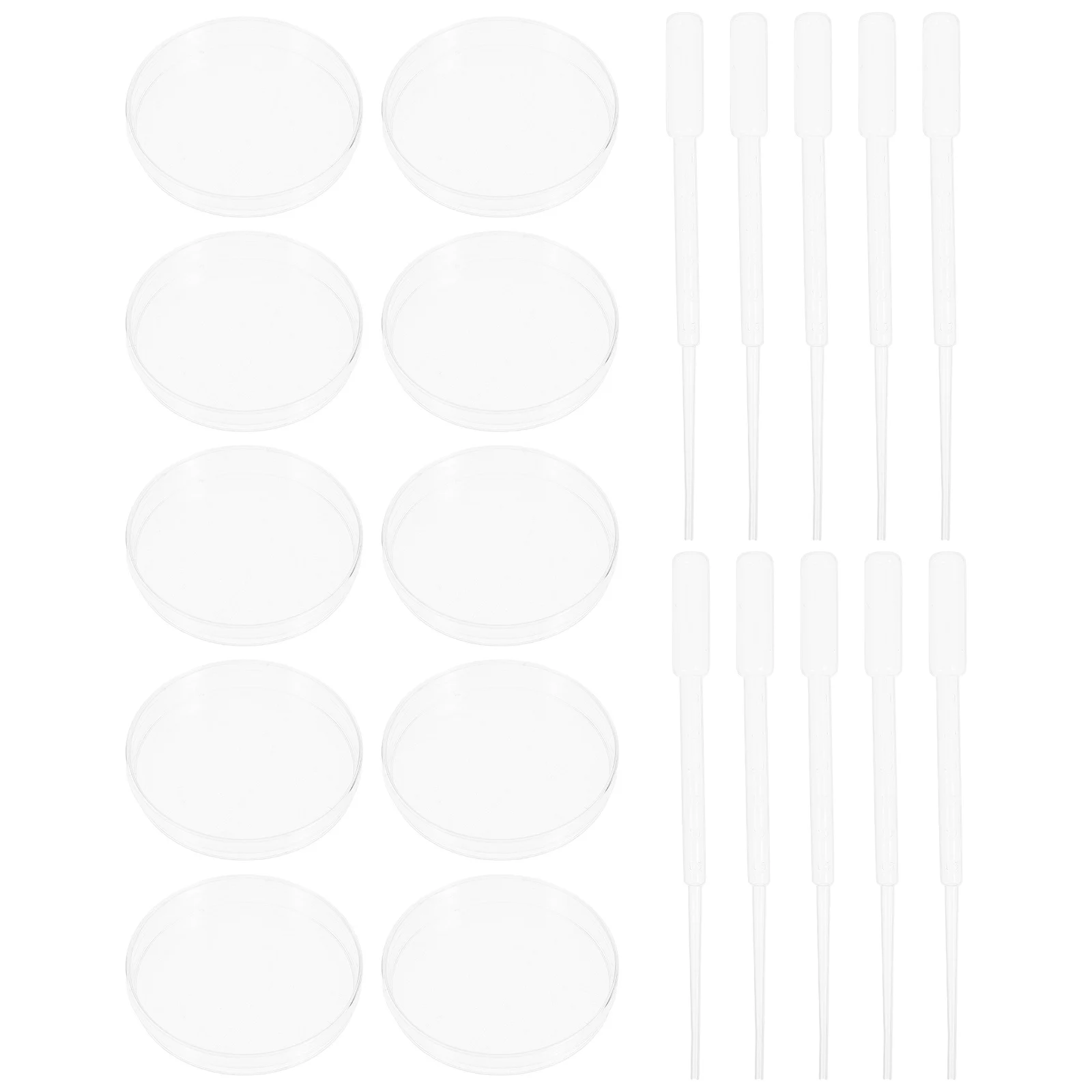 

1Set Plastic Petri Dishes Deep Clear Culture Dishes Lab Cell Adhesion Single Use Mini Droppers Lab Experiment Supplies