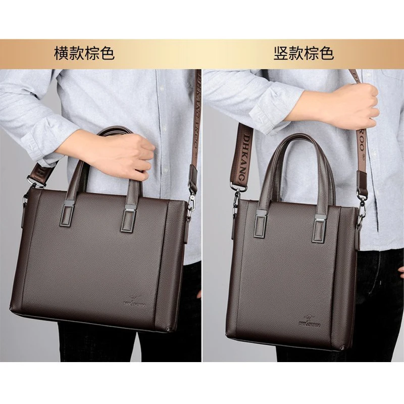 高級ブランドメンズ本革ブリーフケース牛革ビジネスハンドバッグ14インチラップトップバッグメッセンジャーバッグ서류가방 남성マレティンオムブレ
