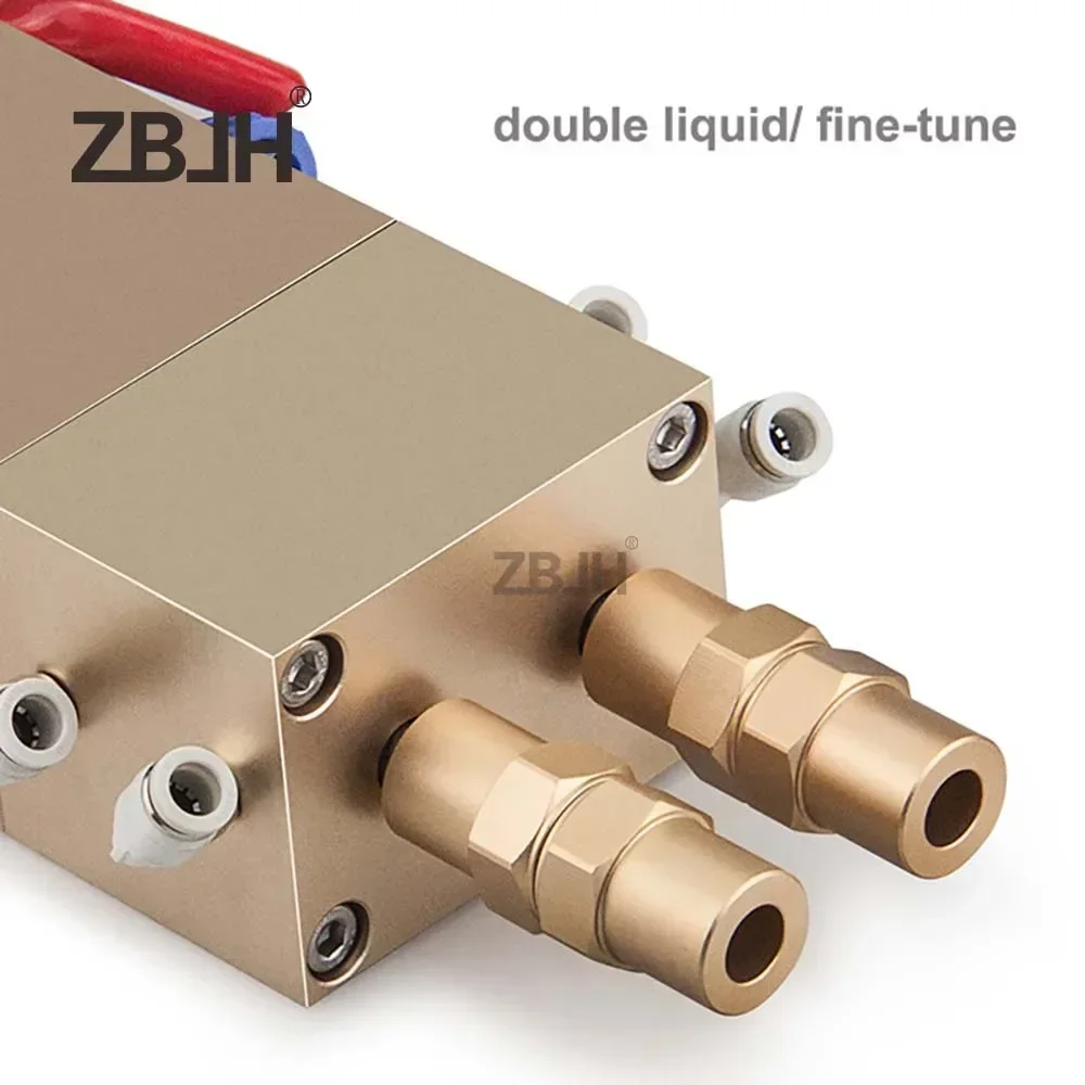 Double-acting back-suction double-liquid increased flow AB dispensing valve Pneumatic precision filling valve