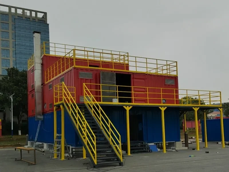 Multi functional training container for emergency rescue teams firefighting training cabin