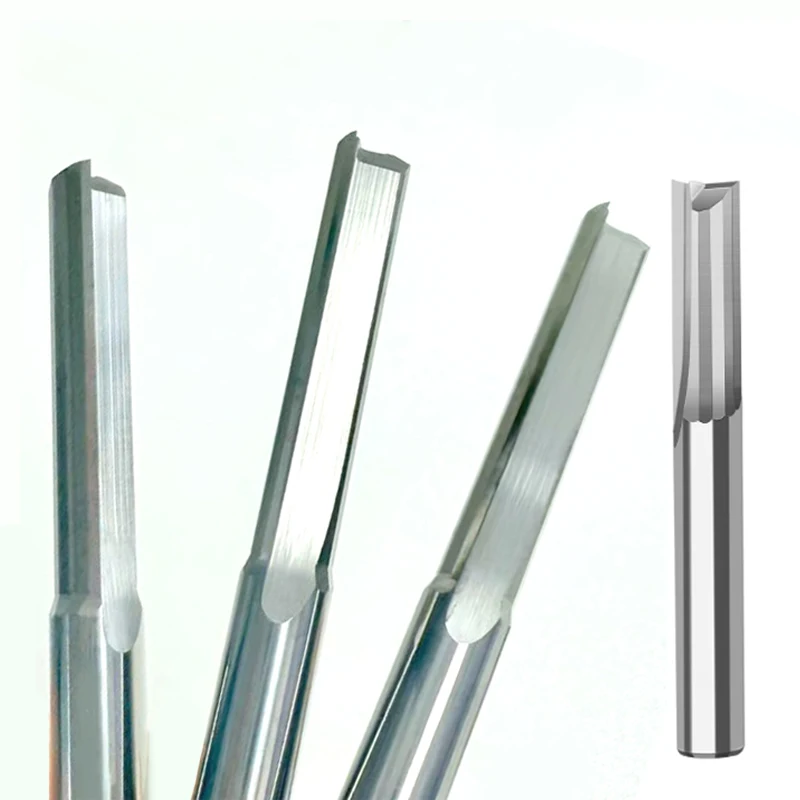 1piece 3.175mm 4mm 6mm 8mm Two Flutes Straight Slot End Milling Cutter For Wood CNC Engraving Cutters Carbide Endmills Tool