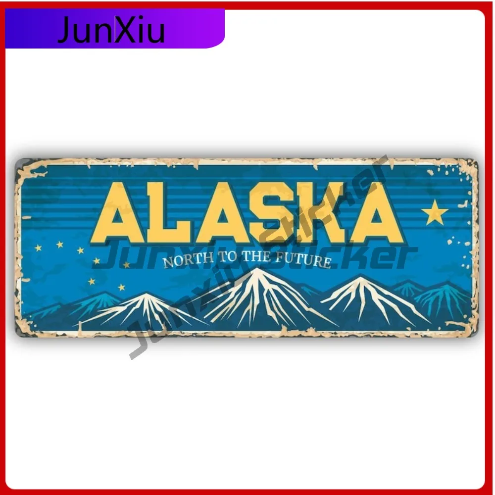 

Alaska Travel Vintage Art Design Vinyl Stickers Vacation Travel Cities Countries Car Bumper Truck Water Bottle Waterproof Sticke