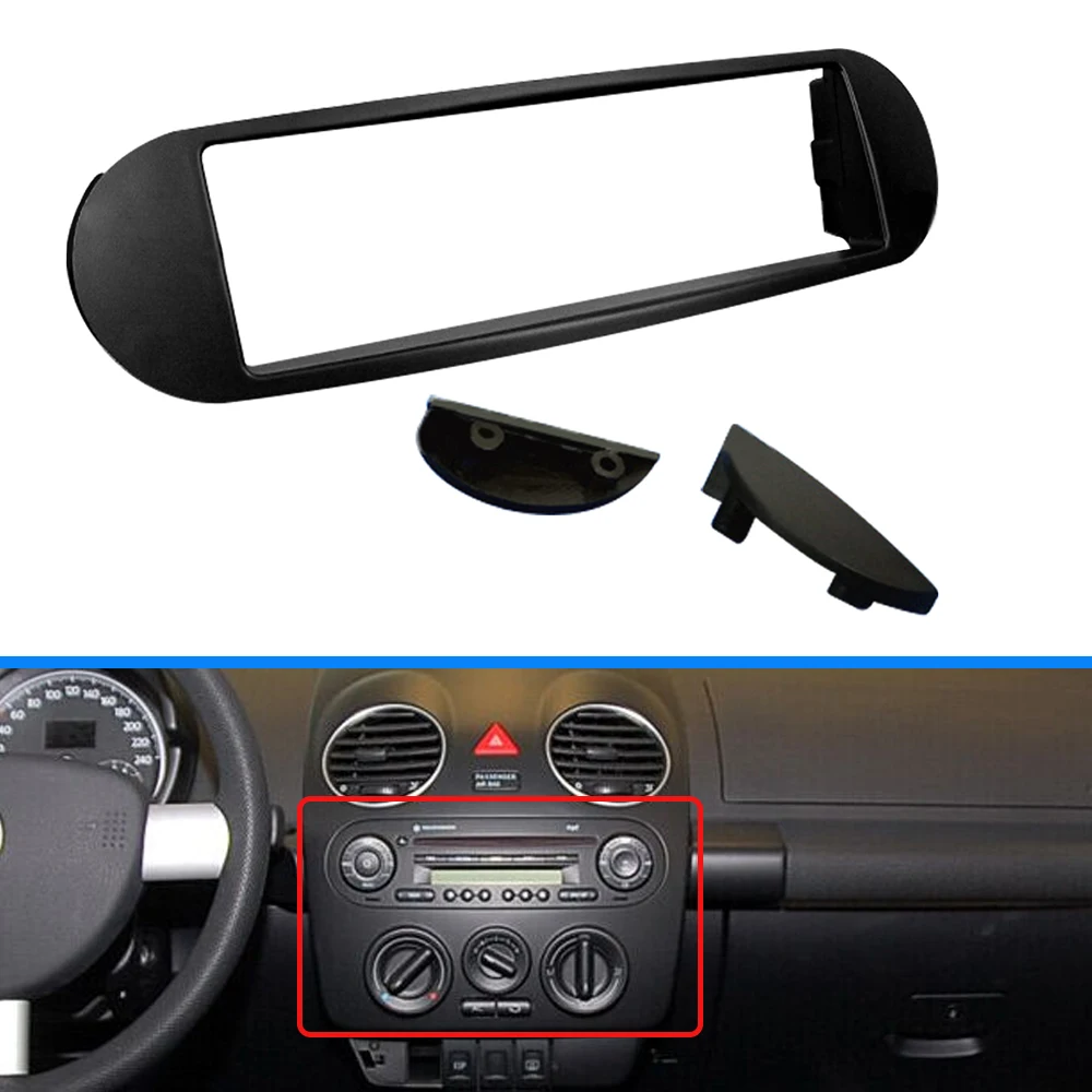 Single Din Facia for Volkswagen VW New Beetle 1998-2010 Radio DVD Stereo CD Panel Dash Kit Trim Fascia Face Plate Frame