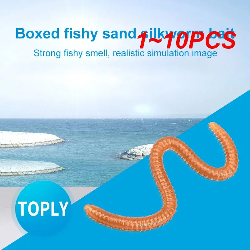 

1~10PCS 18g/box Natural Sandworms Live Fishing Lures Freshwater For Feeder Catfish Fishy Smell Soft Bait