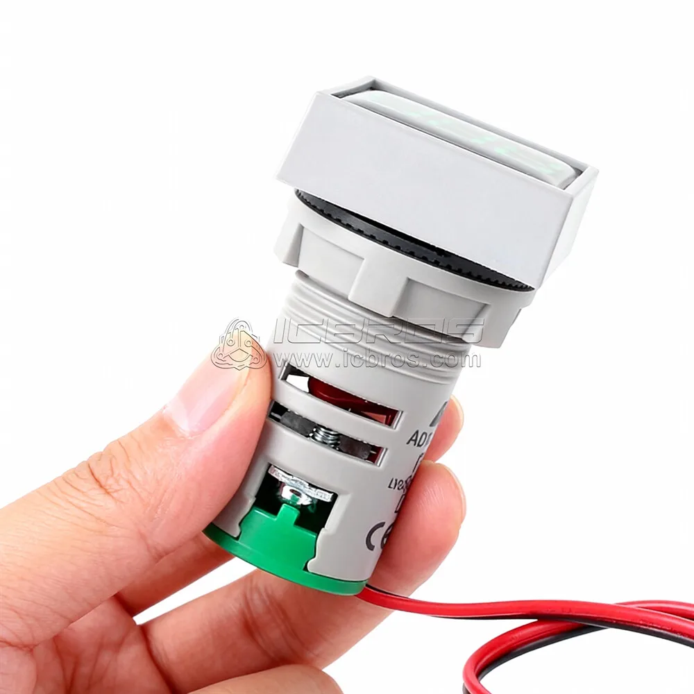 5pcs AD101-22AMS Small Current Indicator Light 22mm Mini Indicator Led Square Digital Display 0~100A Amp Meter Ammeter Ampere