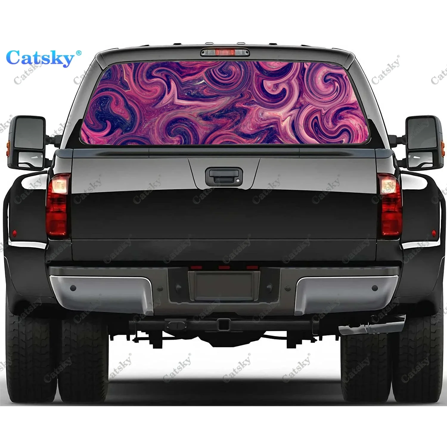 

Pink Abstract Rear Window Decals for Truck,Pickup Window Decal,Rear Window Tint Graphic Perforated Vinyl Truck Sticker