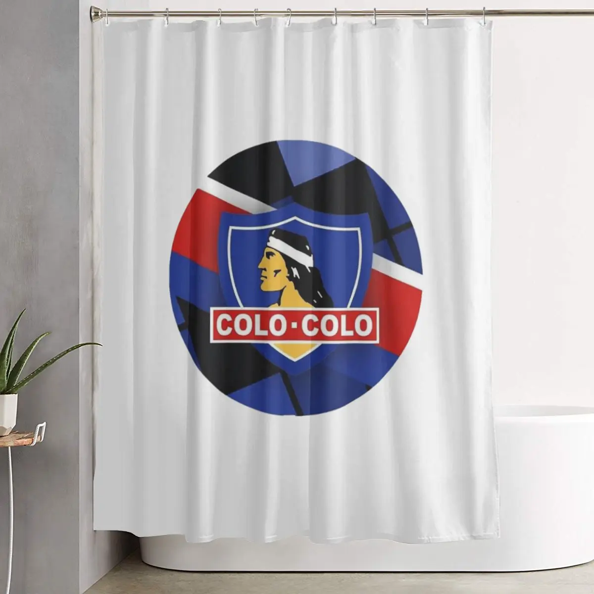 

Золотая шторка для душа Golden Colo-Colo Campeon DE Chile, полиэстеровая, водонепроницаемая, с крючками