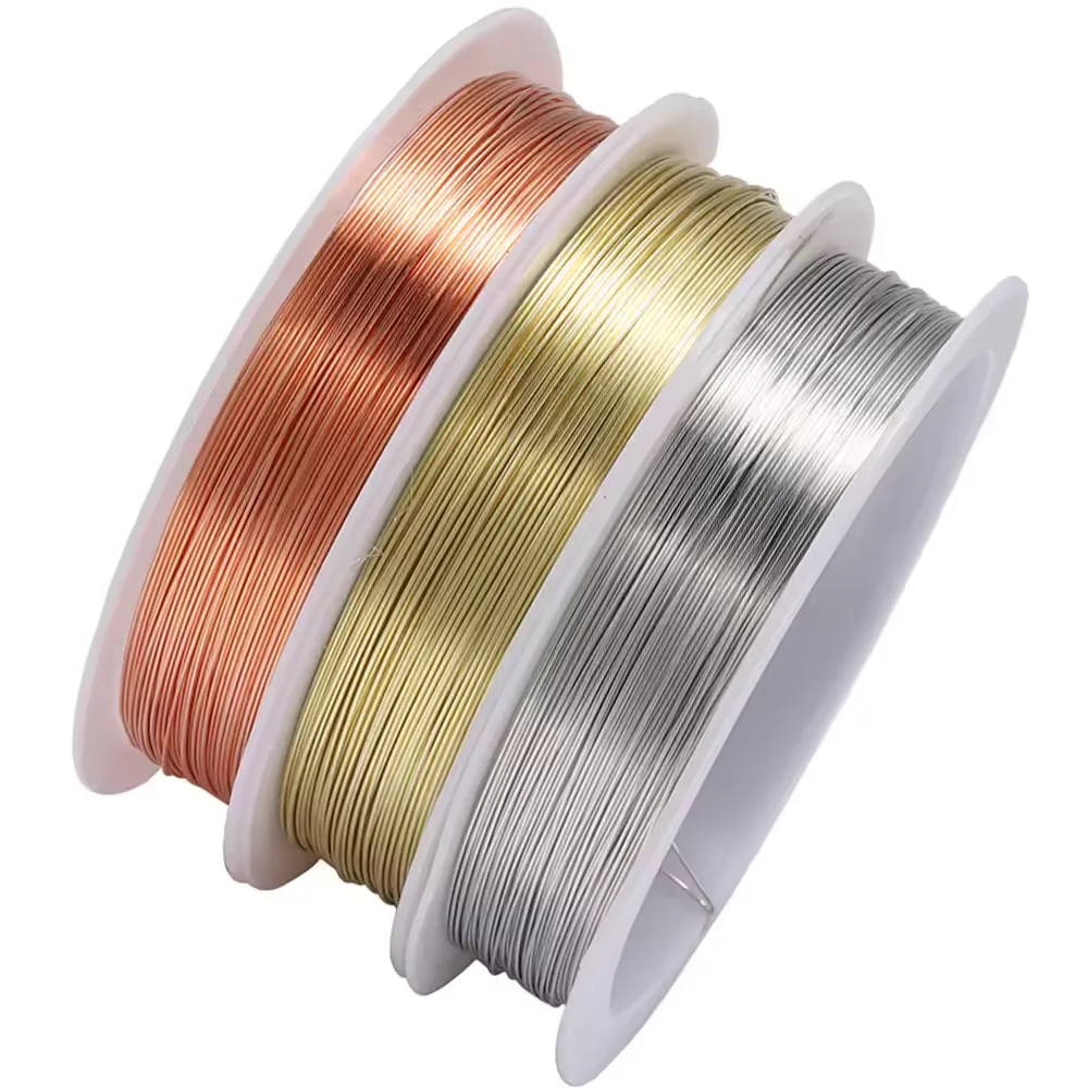 1 Roll 0.2mm Sturdy Copper Wire Beading Wire For Bracelet Necklace DIY Jewelry Making Accessories