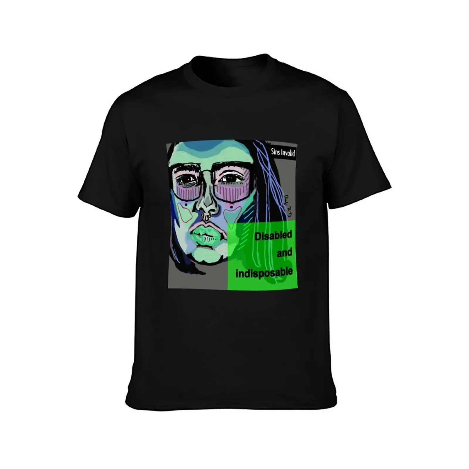 Disabled and Indisposable T-Shirt, Summer Casual Cotton Tee, Oversized Streetwear Tops, Vintage Graphic Print, Unisex Men Women