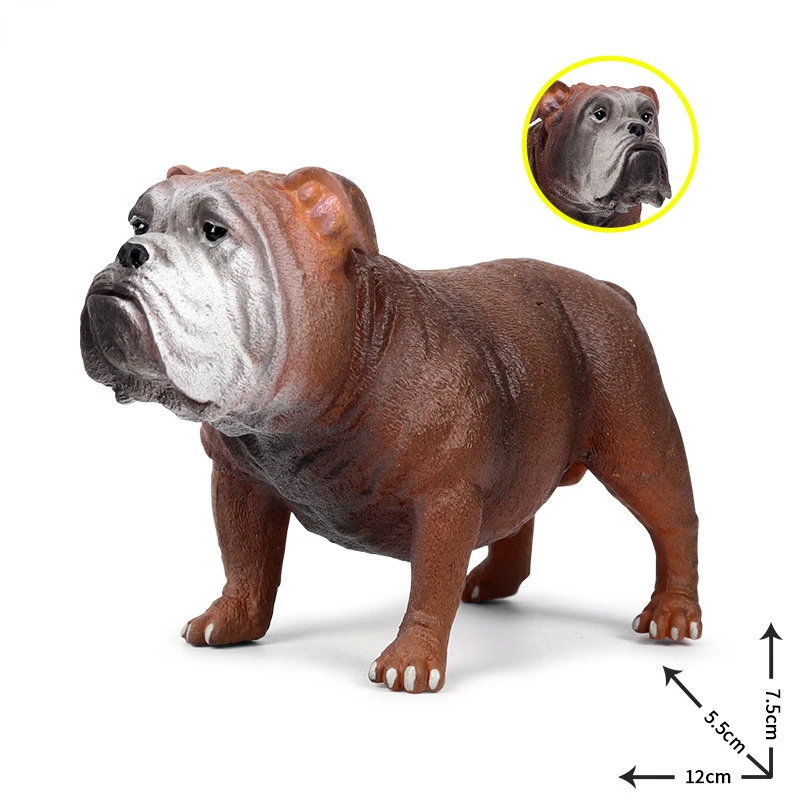 

Cross border children's simulated wild animals British Bulldogs pet dogs solid bullies dog models toy decorations