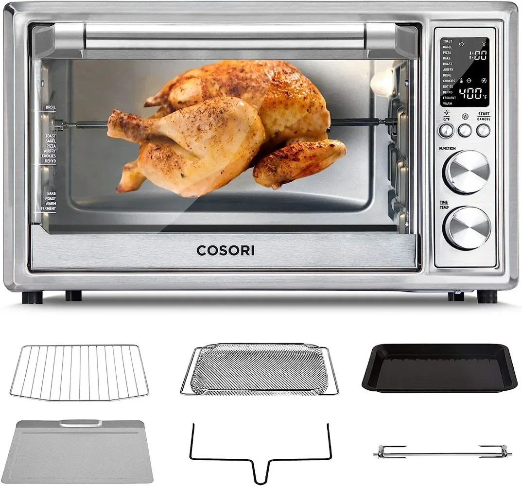 

COSORI 12-in-1 Air Fryer Toaster Oven Combo, Airfryer Rotisserie Convection Oven Countertop, Bake, Broiler, Roast, Dehydrate