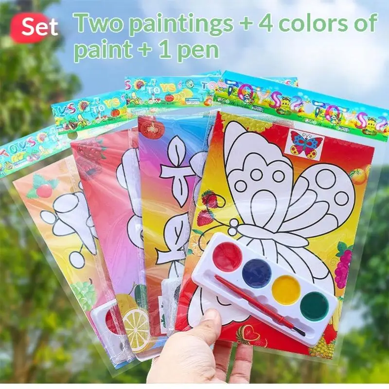 DIY Watercolor Painting Set Creative Educational Art Kit for Kids Home Craft School After-school Activities