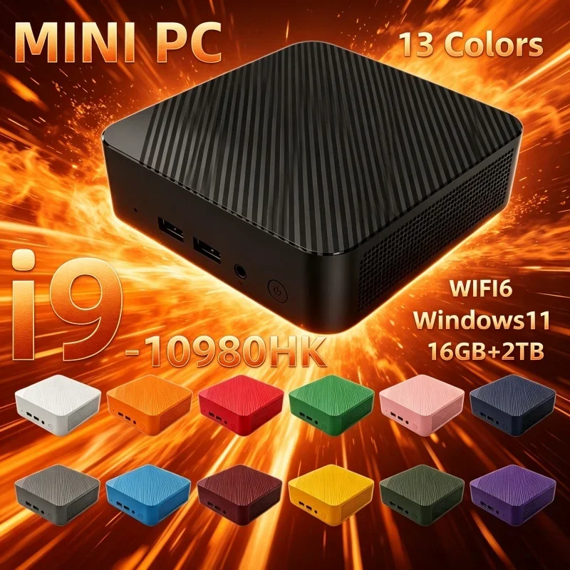 I9 10980HK Hot New 2026 High‑Performance Mini Pocket PC 13 Shades 16GB RAM 1/2TB SSD WiFi6 BT5.2 Win11 4K Gaming Desktop PC